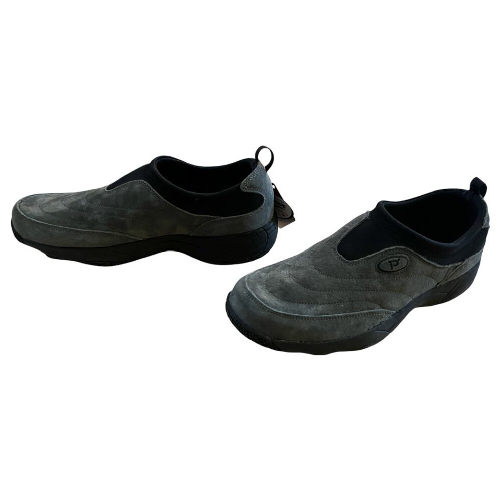 Propet Men’s 9 D Wash N Wear Slip-On Shoes M3850 SR Pewter Suede Scotchgard Slip - Picture 8 of 11
